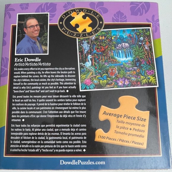 NEW Dowdle Folk Art - Wild Jungle Dowdle - 100 Piece 16"x20" Jigsaw Puzzle - Picture 2 of 5